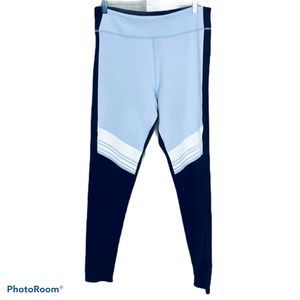 Nylora Women's Leggings Colorblock Blue White Leggings‎ Size Large